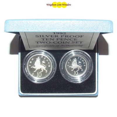 1992 Silver Proof Ten Pence Two-Coin Set
